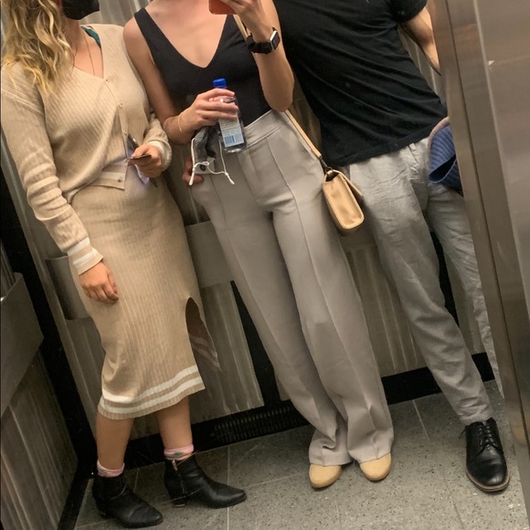 ***SOLD*** Mango Wide Leg (Lilac/Grey Coloured) Trousers - Picture 3 of 8